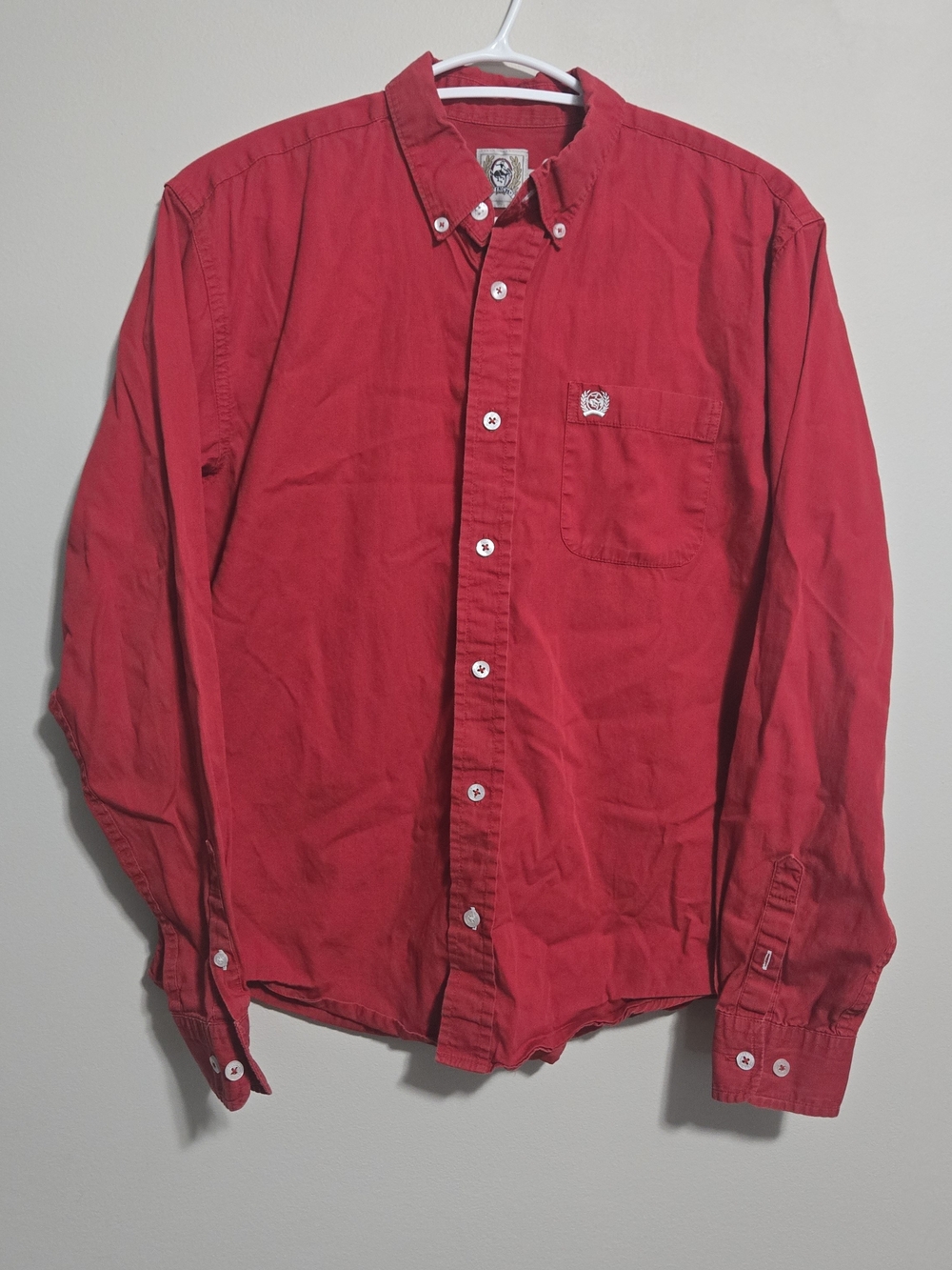 Cinch Red Button-Up Long Sleeve Shirt